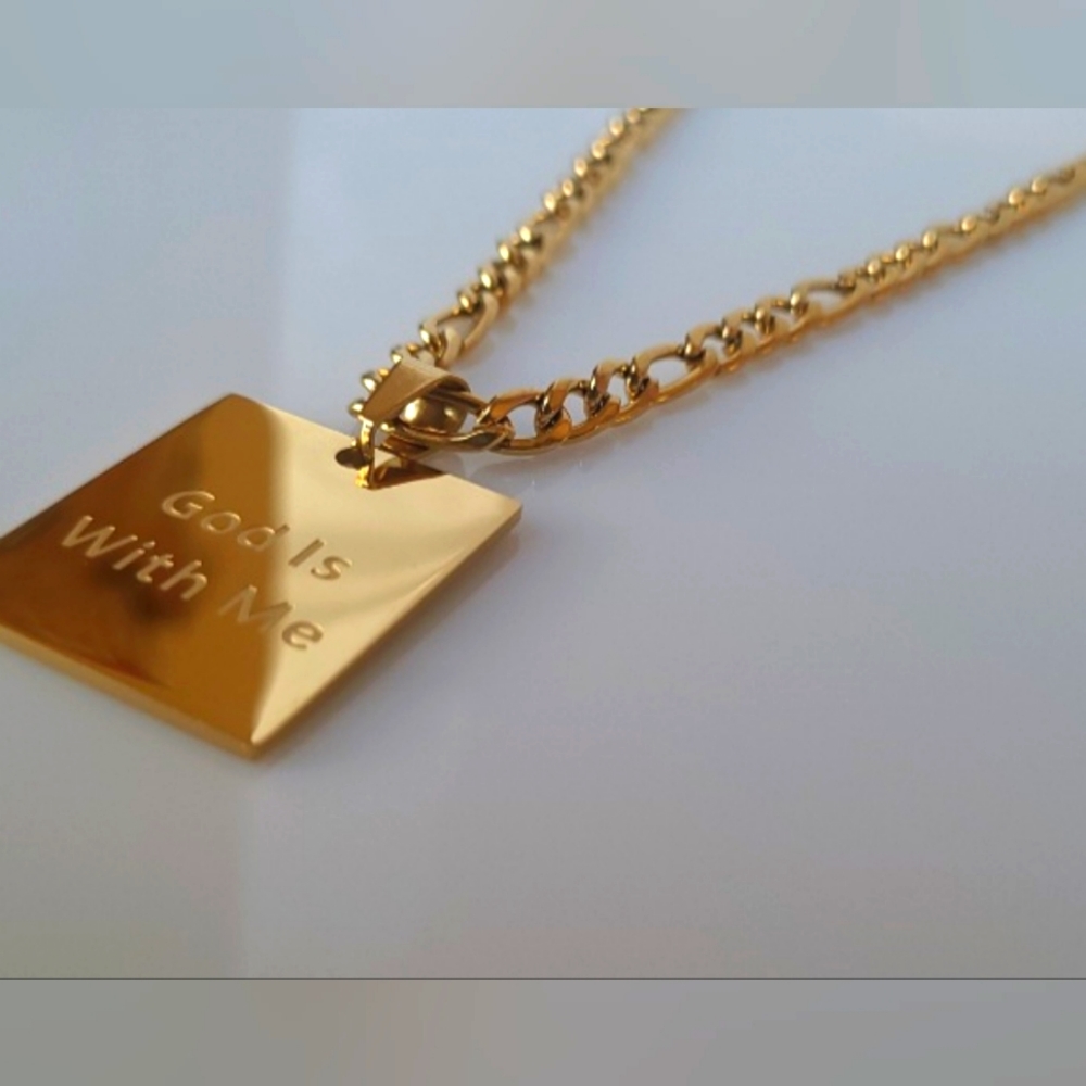 Gold Affirmation Pendant Necklace - Picture 4 of 5